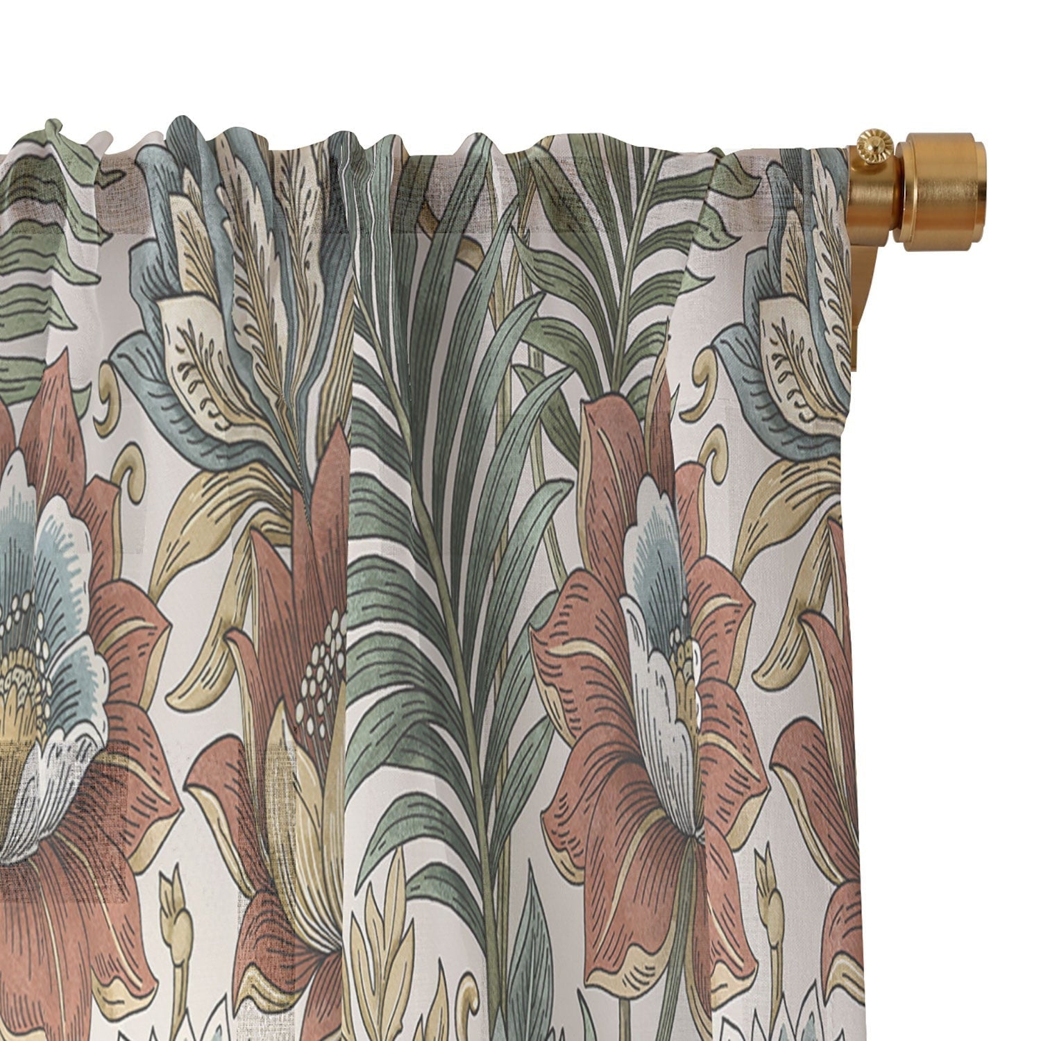 Marta Barragan Camarasa Retro Jungle Garden Sheer Window Curtain