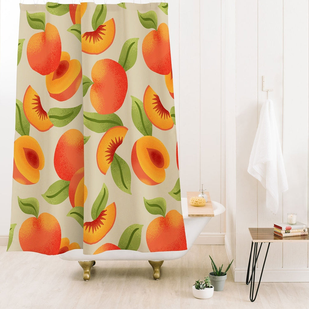 Jessica Molina Peach Pattern Shower Curtain