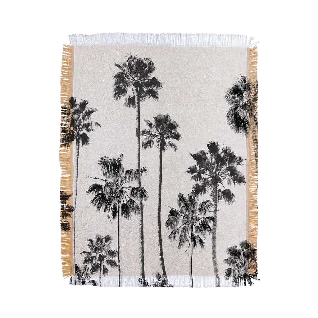 Gal Design Black And White Palms Throw Blanket