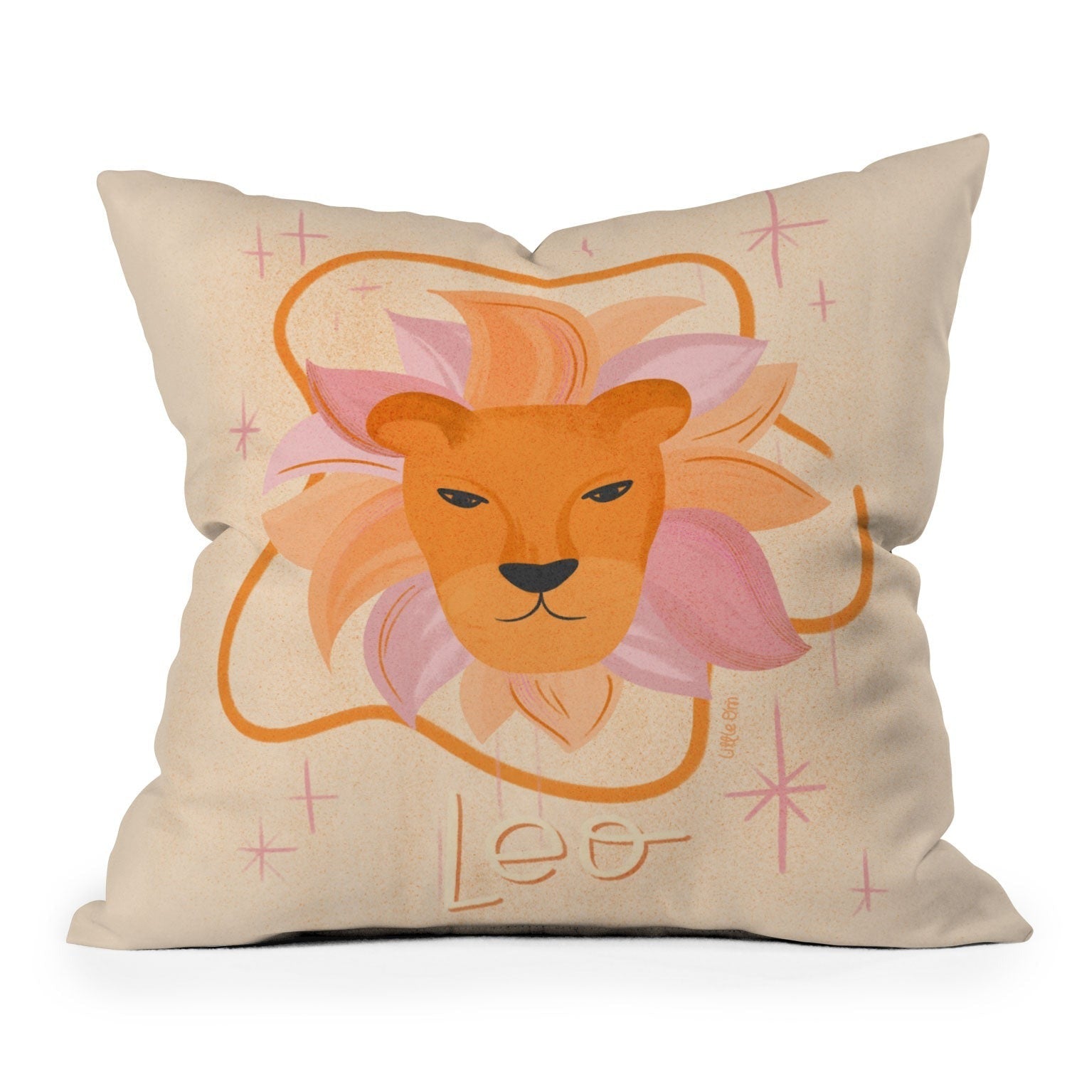 Little Om Zodiac Signs Leo Outdoor Throw Pillow