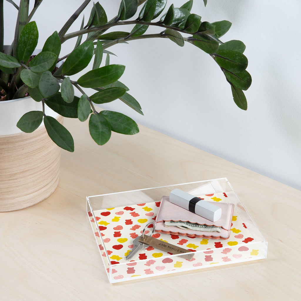 Design by Spark Gummy Bears and Candy Hearts Valentines Acrylic Tray