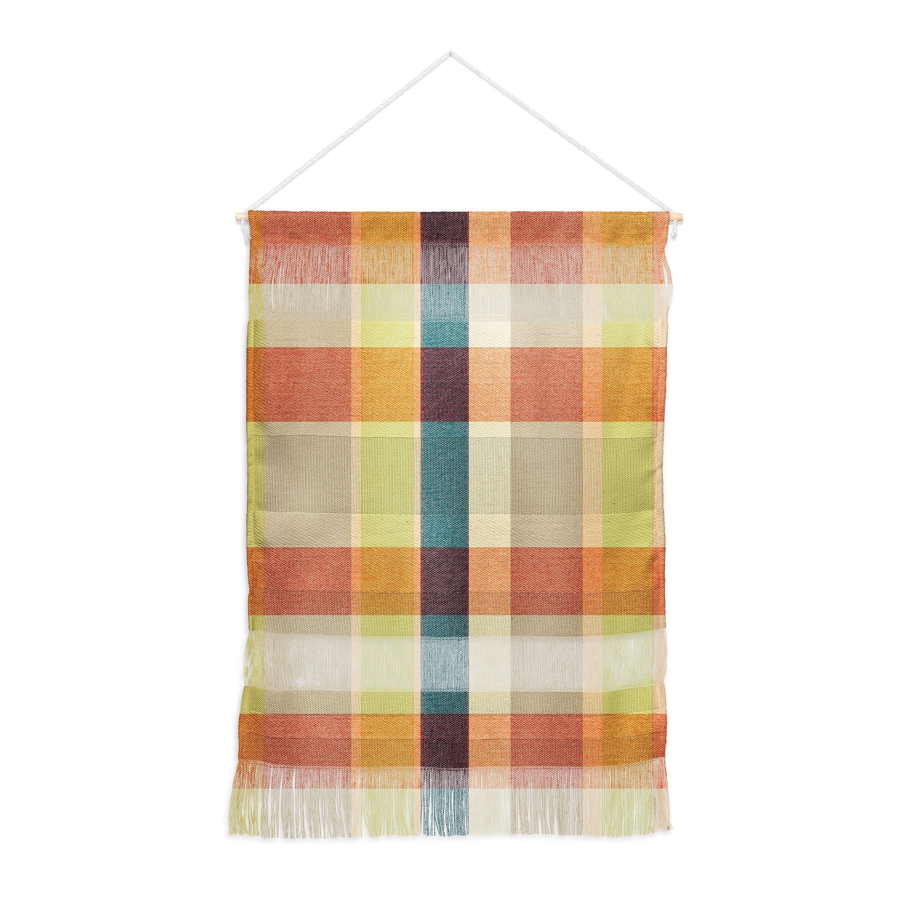 Marta Barragan Camarasa Retro Picnic Plaid Warm Tones Wall Hanging Portrait