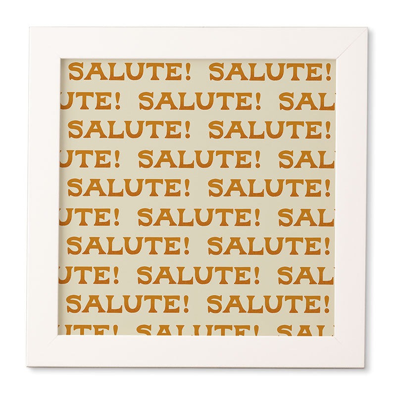 Jessica Molina Salute Gold Pattern on Cream Framed Wall Art