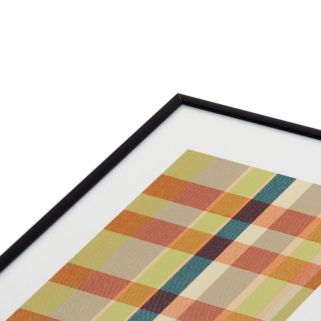 Marta Barragan Camarasa Retro Picnic Plaid Warm Tones Metal Framed Art Print