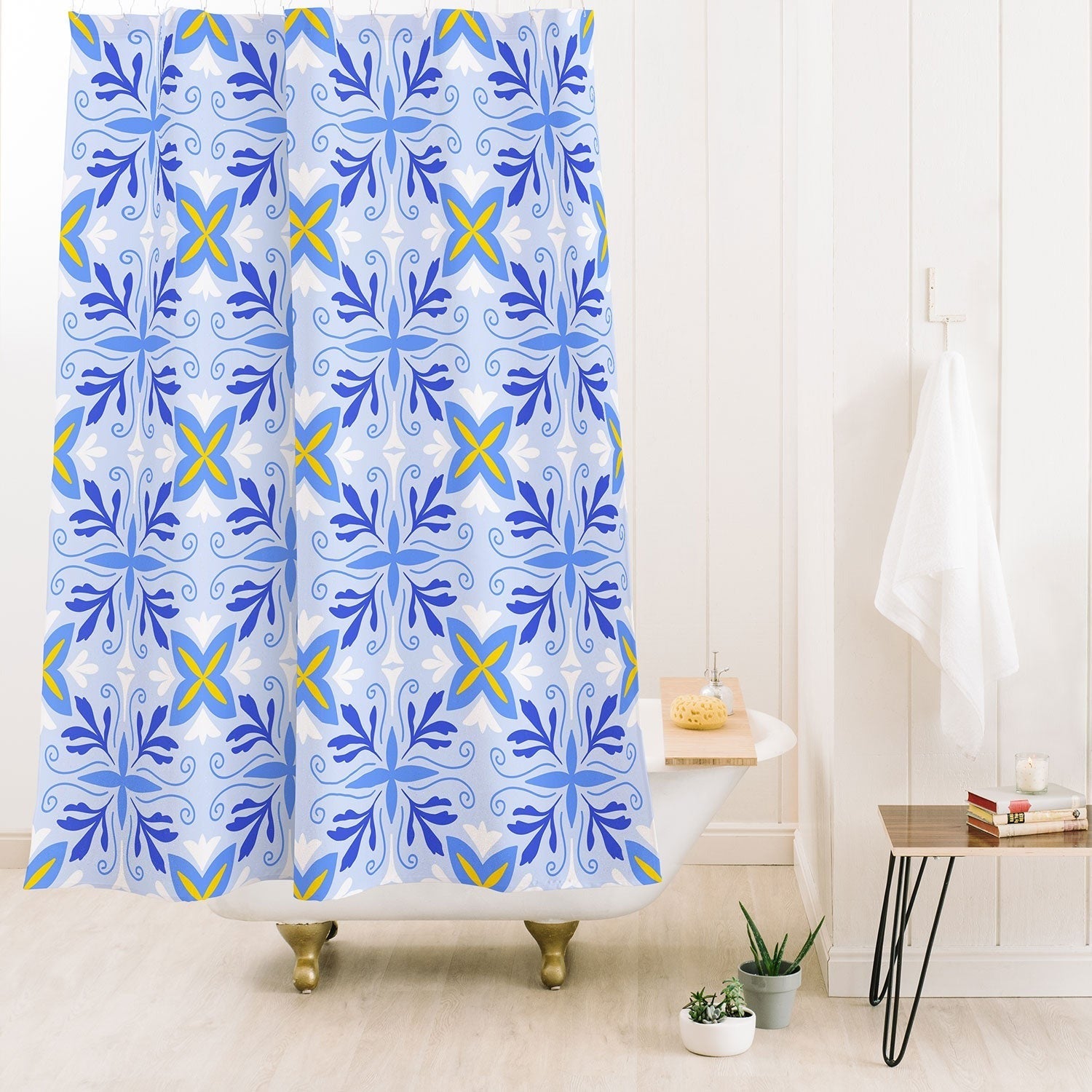 Design by Spark Dolce Vita Flourish Tile Shower Curtain