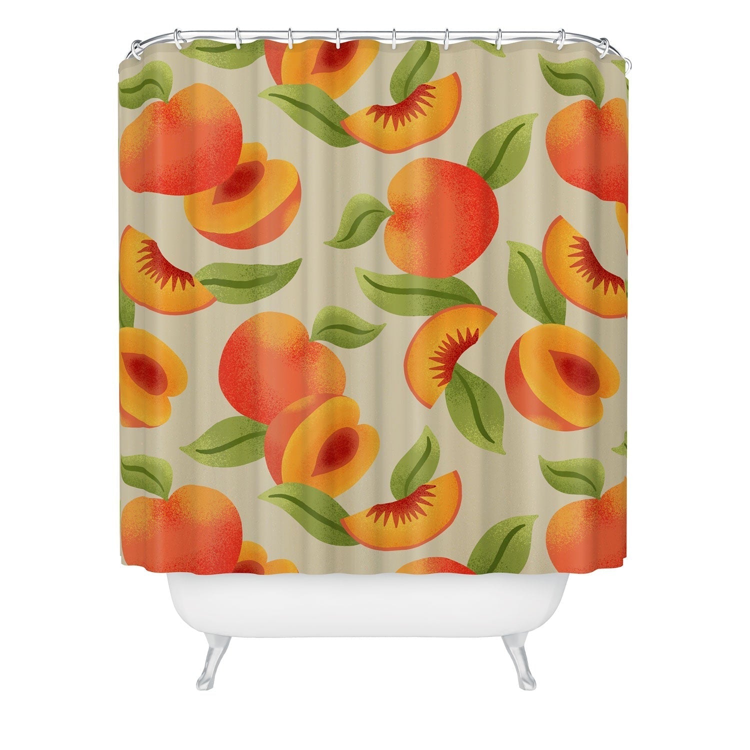 Jessica Molina Peach Pattern Shower Curtain
