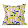 Design by Spark Zesty Lemons and Stripes Throw Pillow