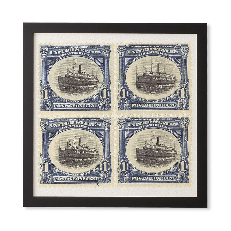 DENY Designs 1901 1c Fast Lake Navigation Stamps Framed Wall Art