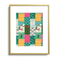 LouBruzzoni Cozy Christmas Patchwork Metal Framed Art Print