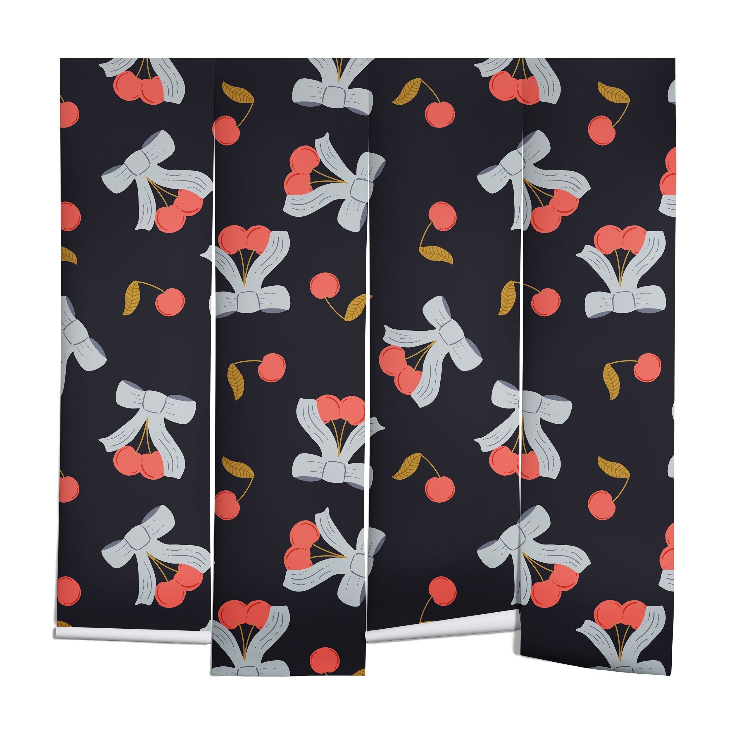 Jennifer Labre Cherries and Bows Wall Mural