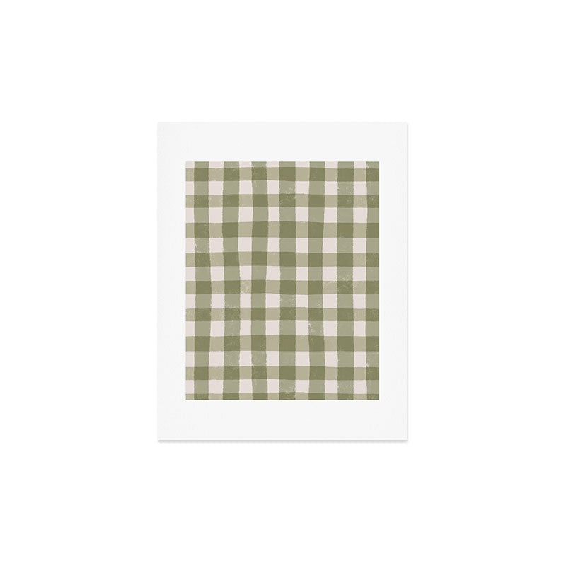 Menina Lisboa Rustic Green Plaid Art Print