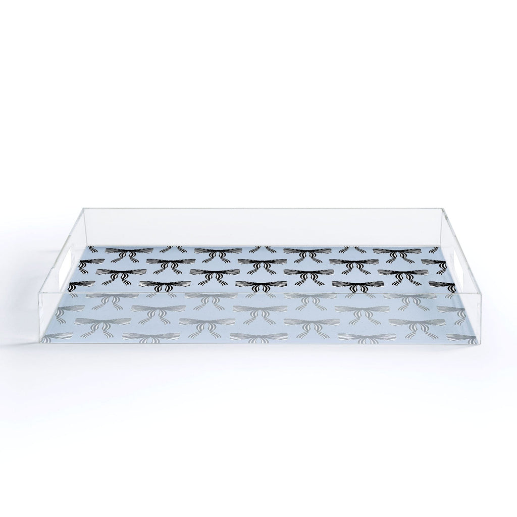 Design by Spark Black Striped Bows Acrylic Tray