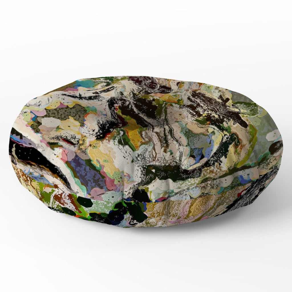 83 Oranges Echoes Beneath the Surface Floor Pillow Round