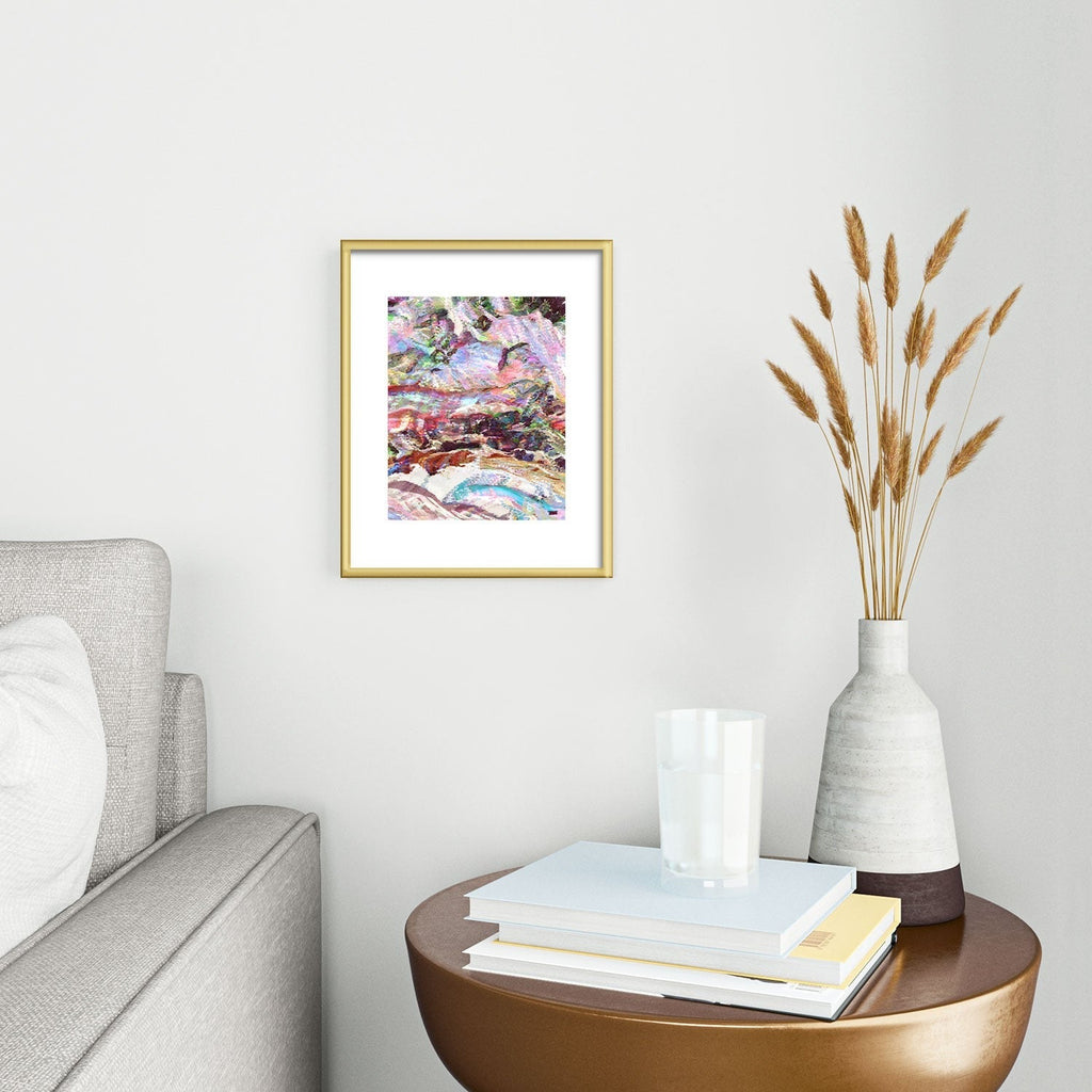 83 Oranges Sequin Haze Metal Framed Art Print