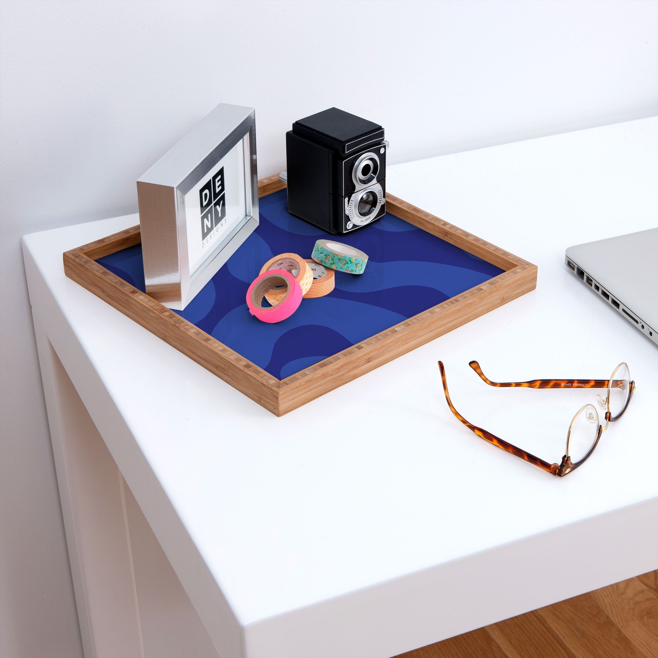 Camilla Foss Blue Pebble Square Tray