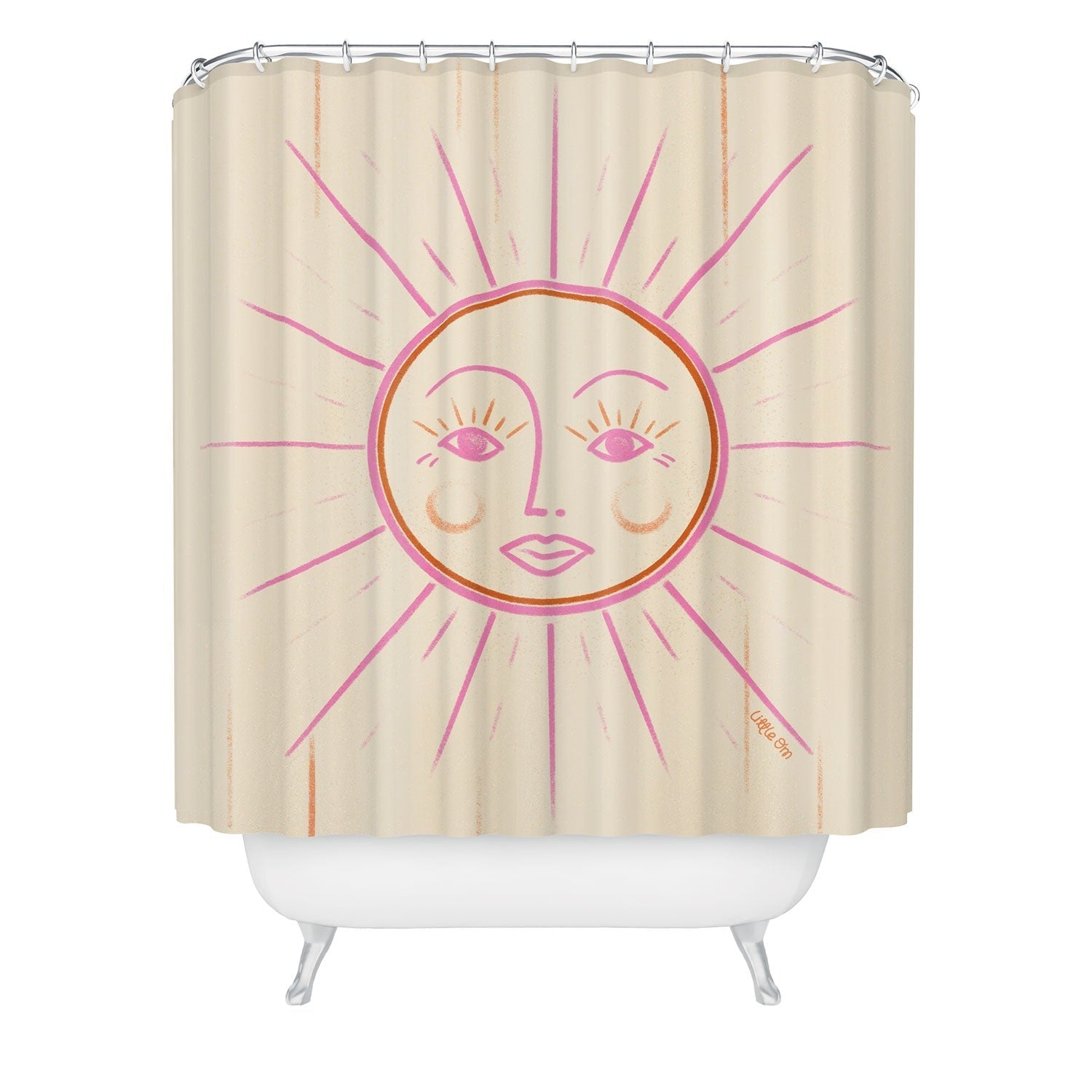 Little Om Celestial Sun cream Shower Curtain