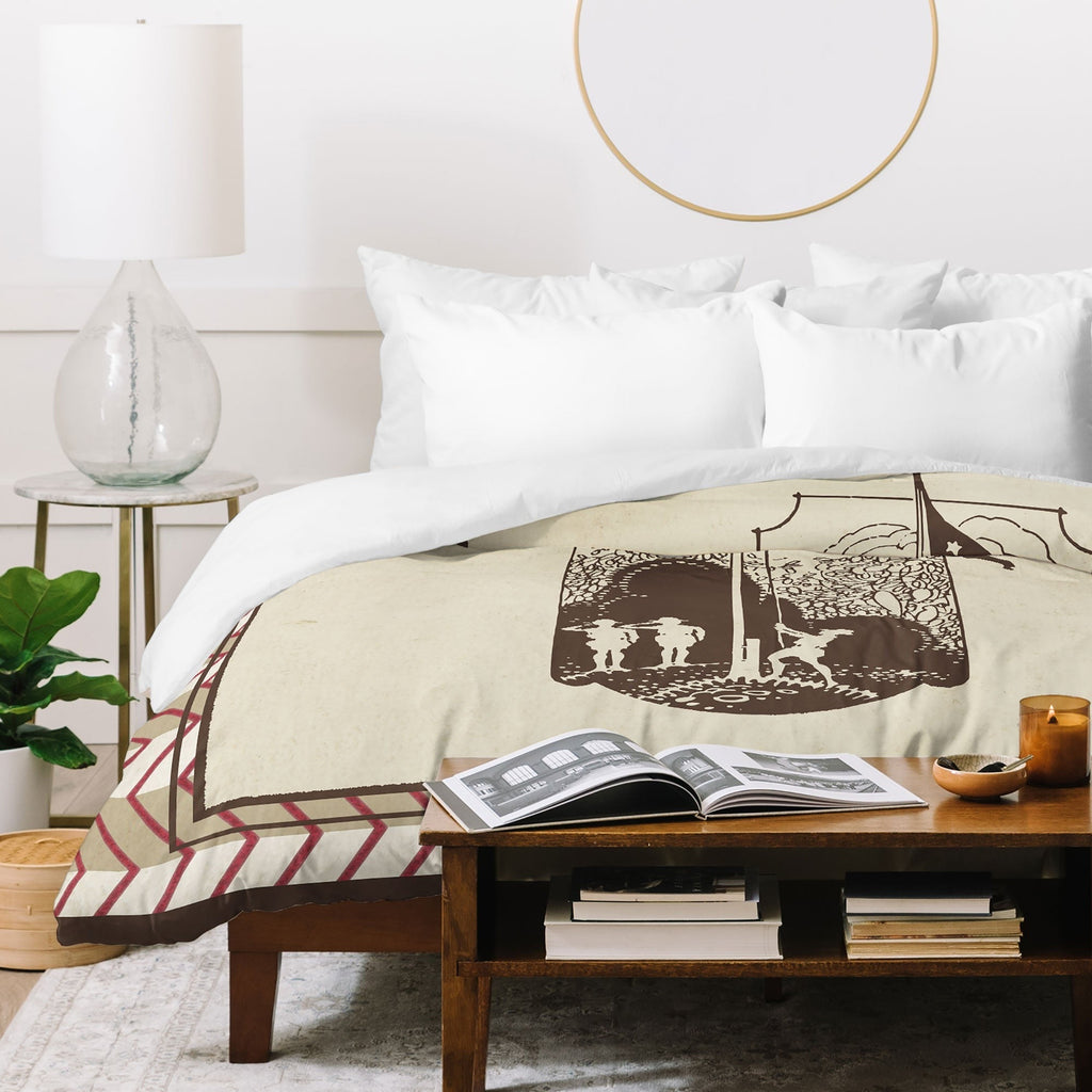 DENY Designs Flag Raisers Striped Square Duvet Cover