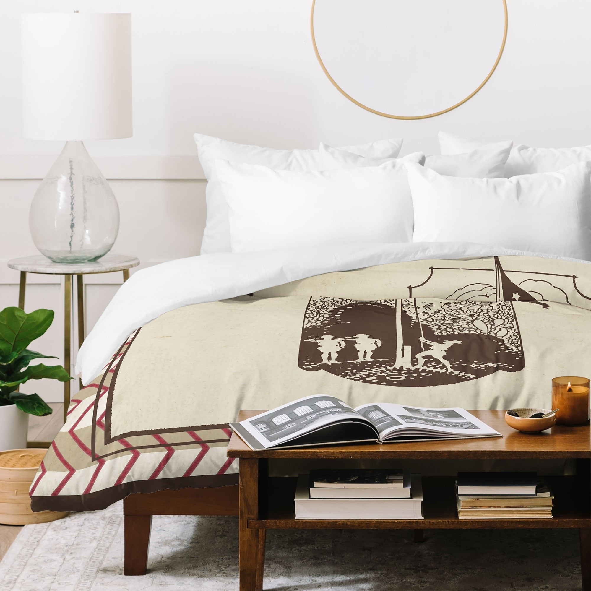DENY Designs Flag Raisers Striped Square Duvet Cover