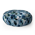 Ninola Design Botanic Retreat Ombre Abstract Watercolor Flowers Blue Navy Floor Pillow Round