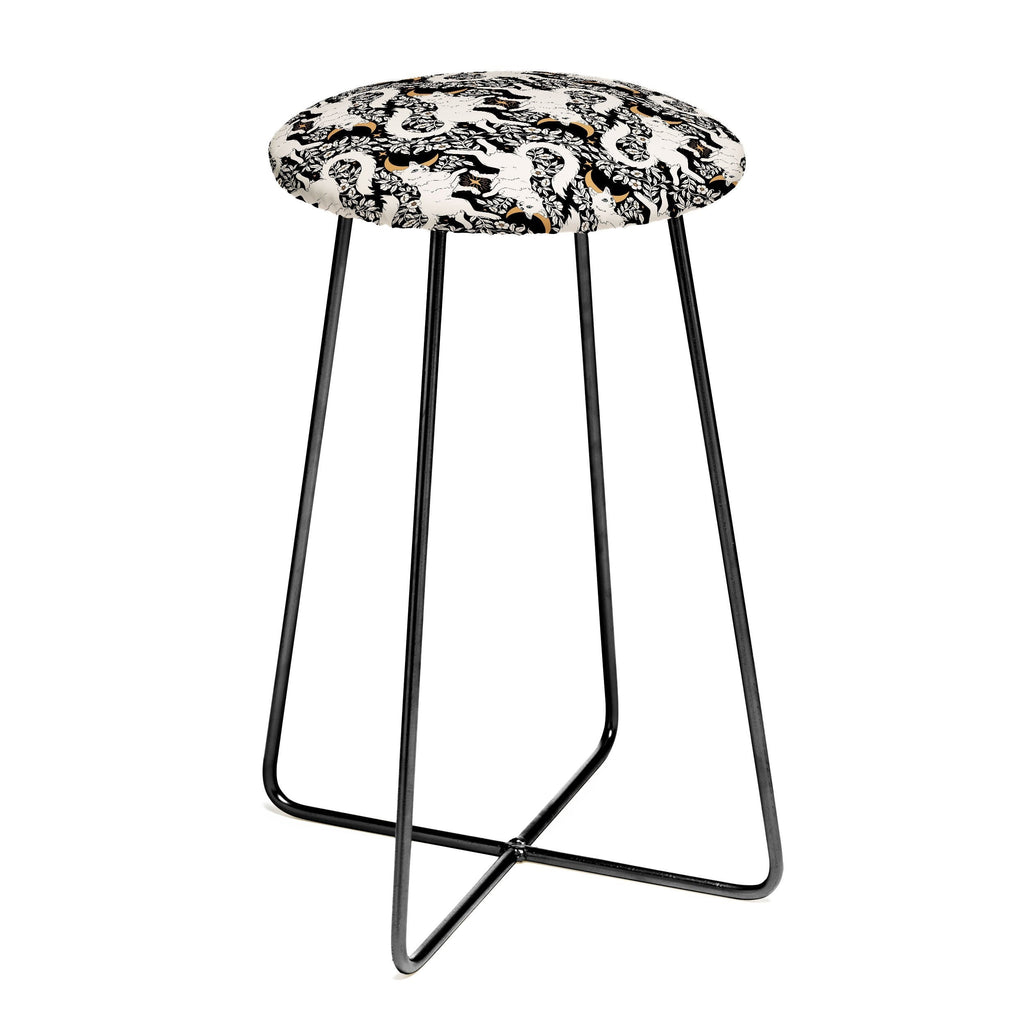 Avenie Celestial Cats Gold Counter Stool