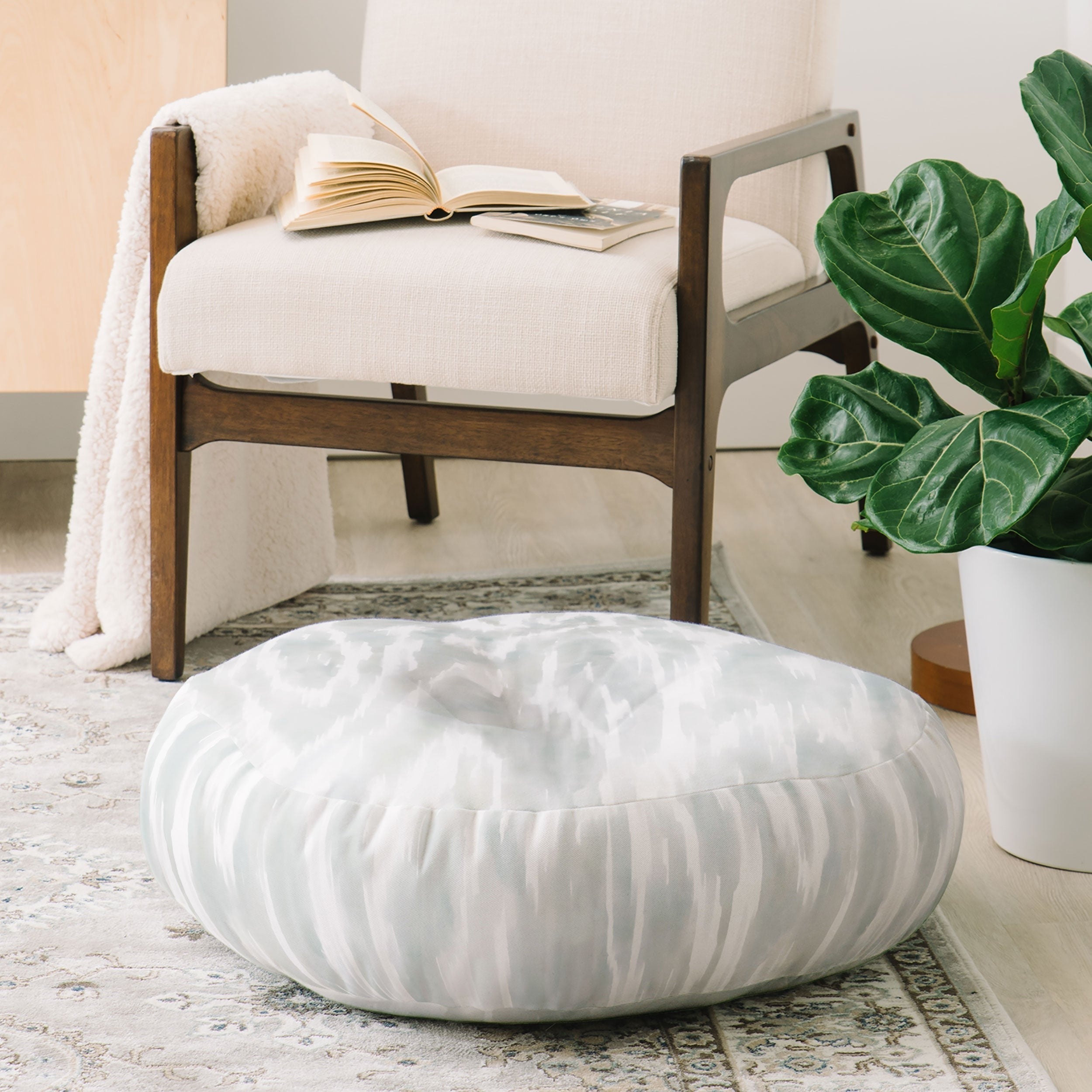 Jacqueline Maldonado Watercolor Wood Grain Floor Pillow Round