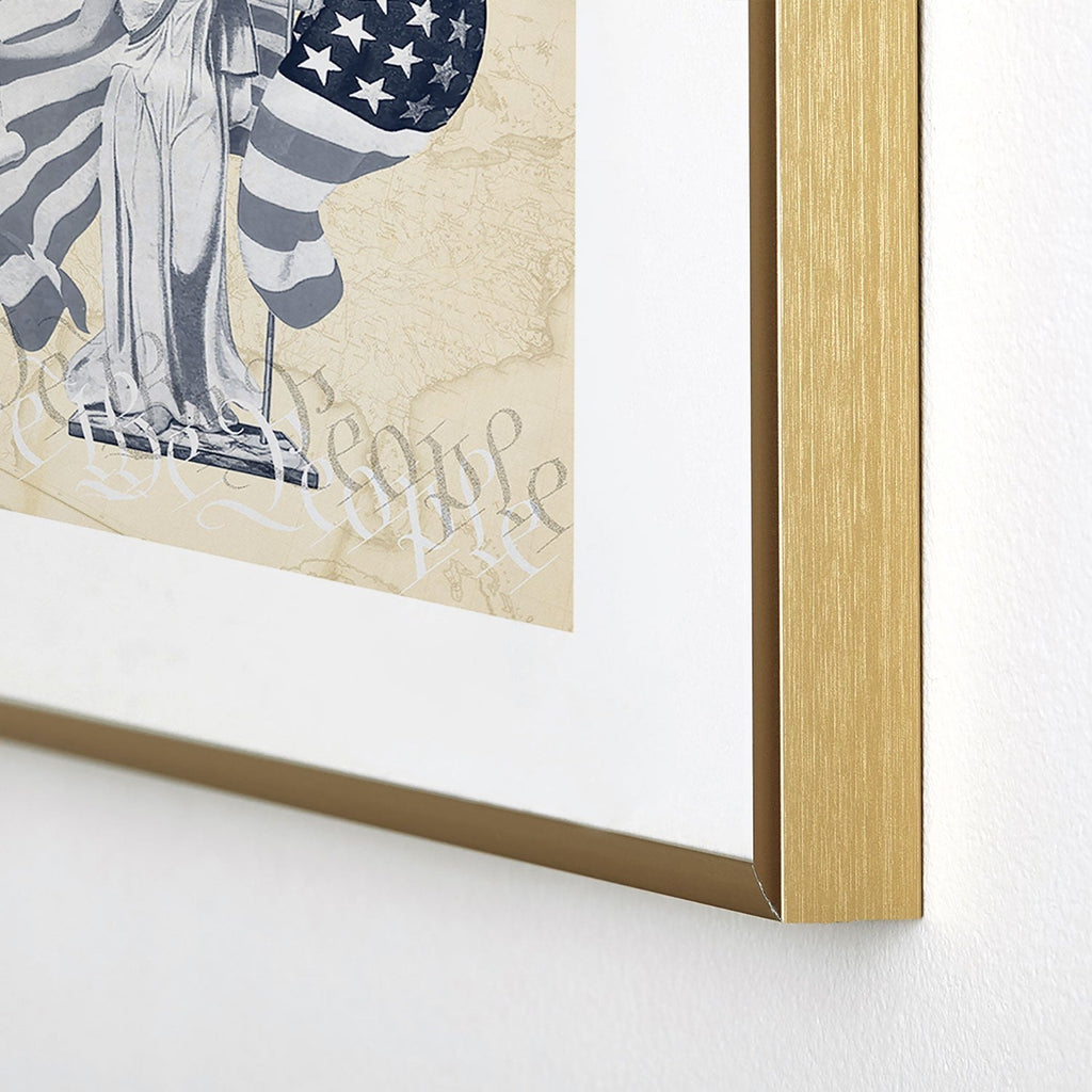 DENY Designs Liberty and Justice Woman Metal Framed Art Print