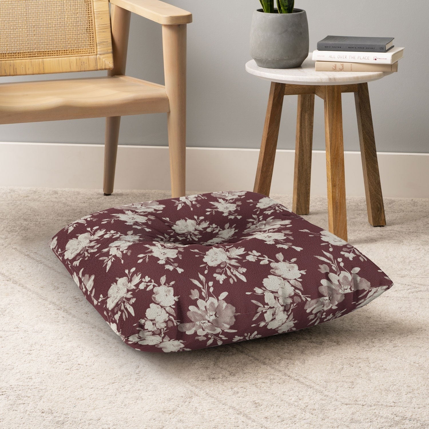 Marta Barragan Camarasa Antique Petal Romance Floor Pillow Square