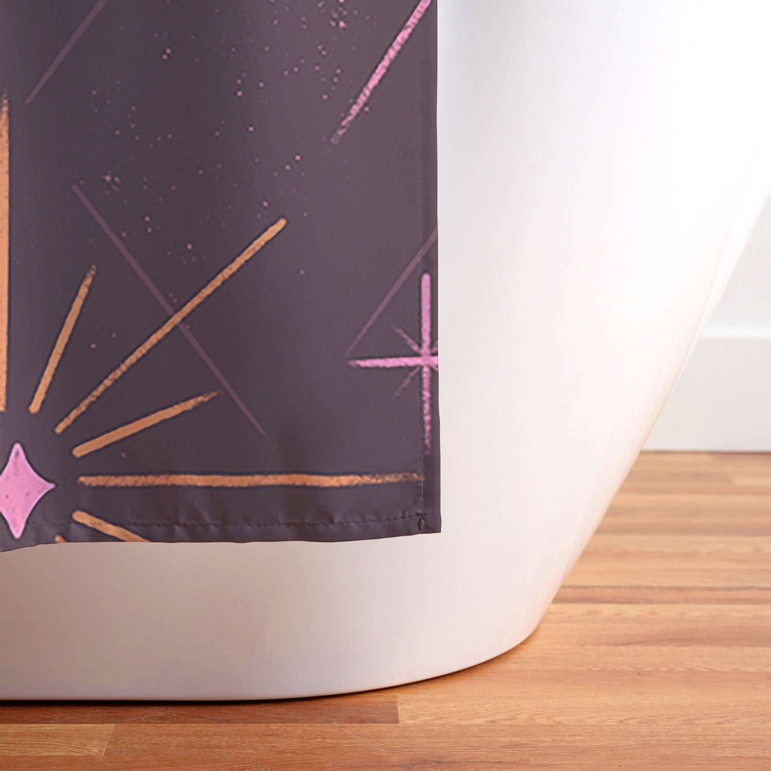Little Om Pattern Little Moon plum Shower Curtain