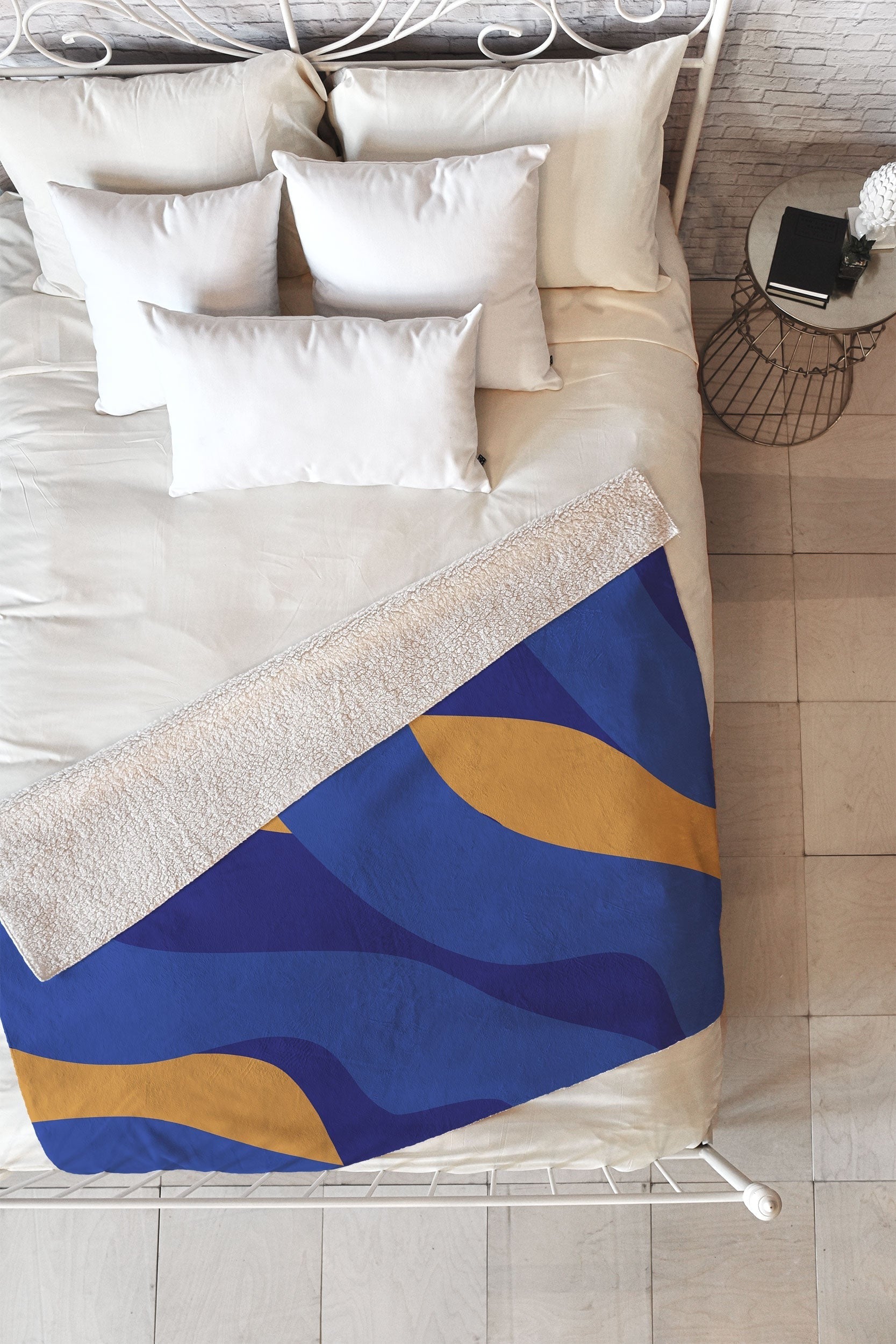 Camilla Foss Pebbles in Stream Fleece Throw Blanket