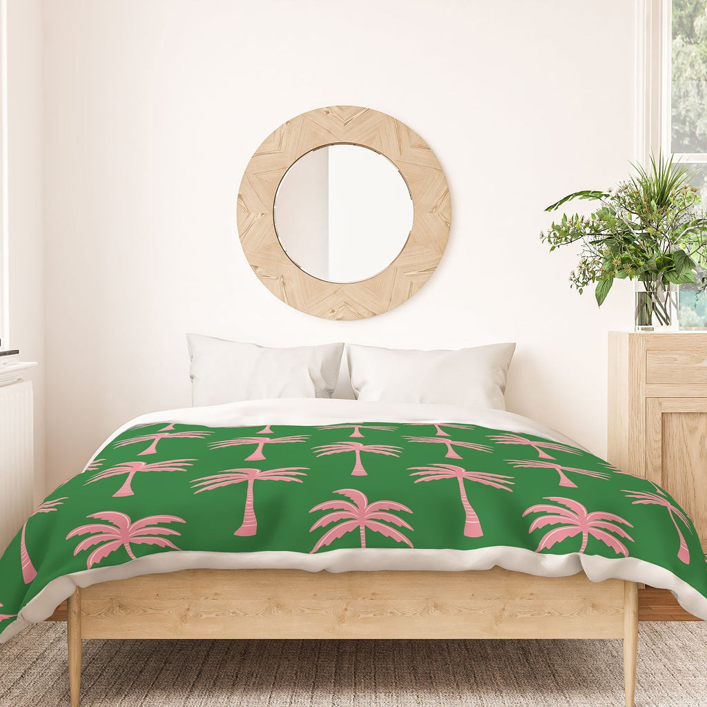 Design by Spark Pink Palm Tree Oasis Duvet Cover