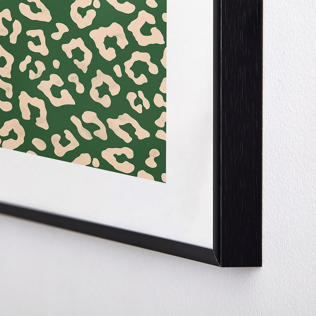 Avenie BR Cheetah Print In Green Metal Framed Art Print