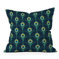 Design by Spark Peacock Deco Feathers Throw Pillow