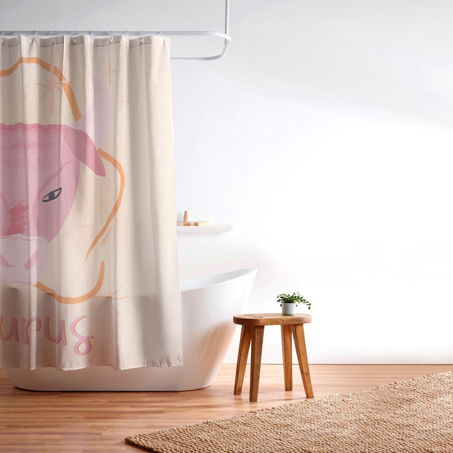 Little Om Zodiac Sign Taurus Shower Curtain
