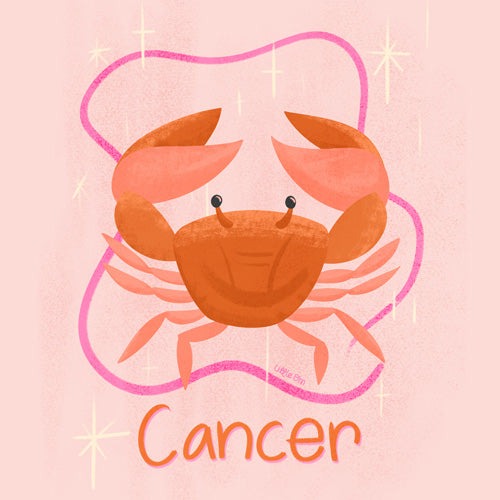 Little Om Zodiac Signs Cancer Shower Curtain
