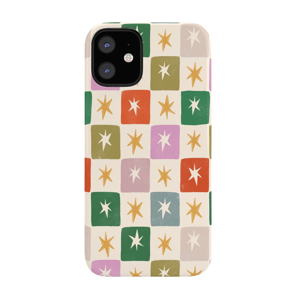 LouBruzzoni Retro Star Block Pattern Phone Case