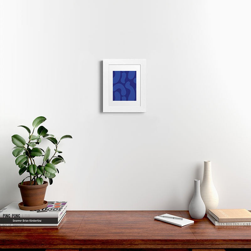 Camilla Foss Blue Pebble Framed Art Print