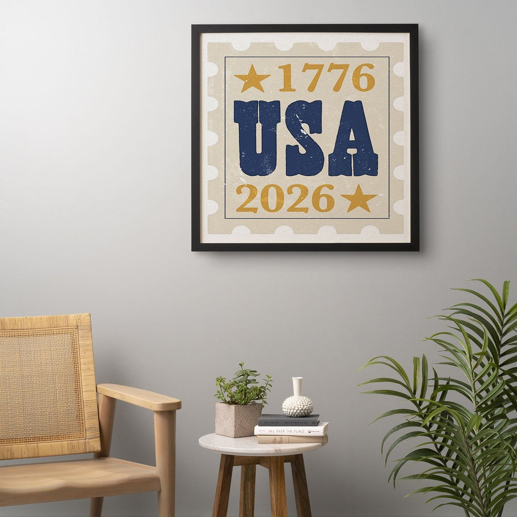 DENY Designs USA Stamp Framed Wall Art
