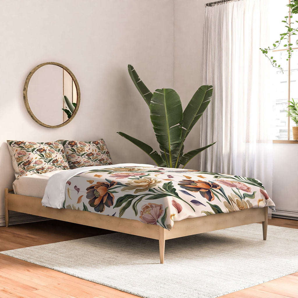 Marta Barragan Camarasa Hand Painted Peony Florals Comforter
