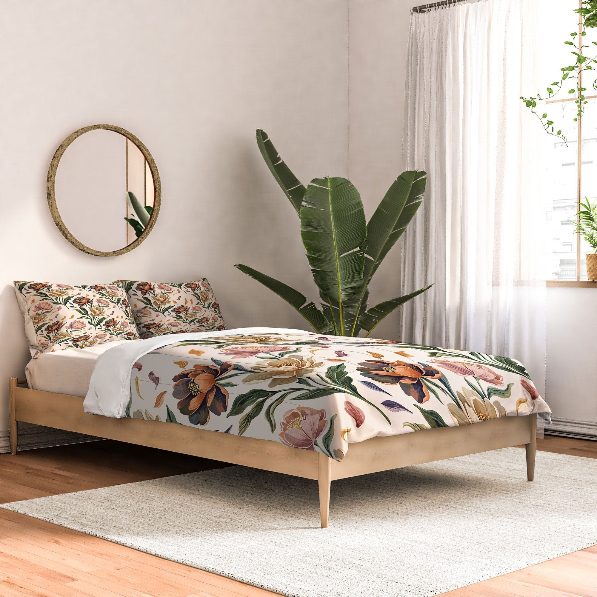 Marta Barragan Camarasa Hand Painted Peony Florals Comforter