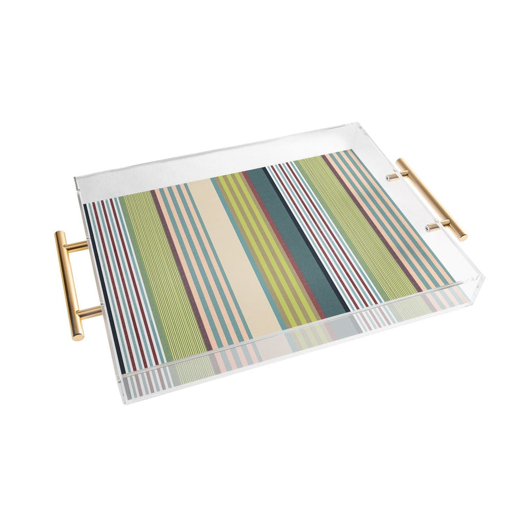 Marta Barragan Camarasa Colorful Stripe Delight Acrylic Tray