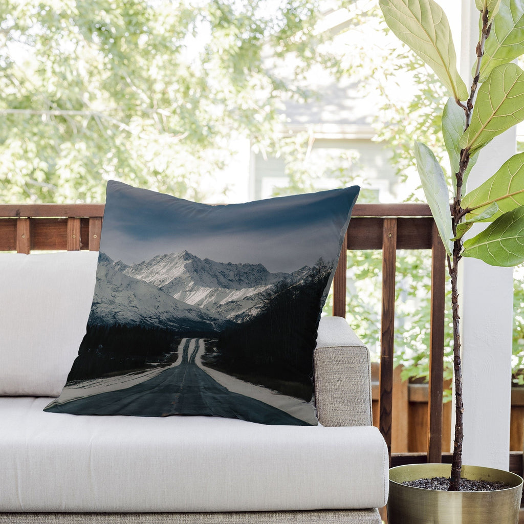 Hannah Kemp Alaska Drive Outdoor Throw Pillow
