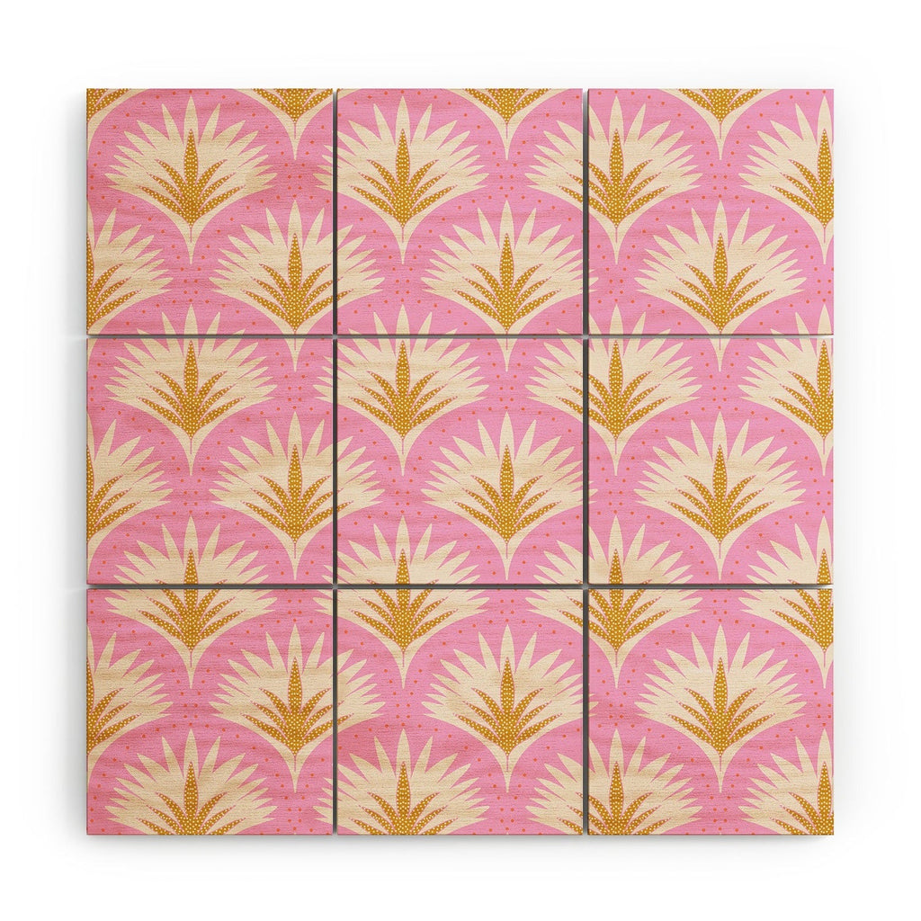 Jennifer Labre Pink Palmetto Wood Wall Mural