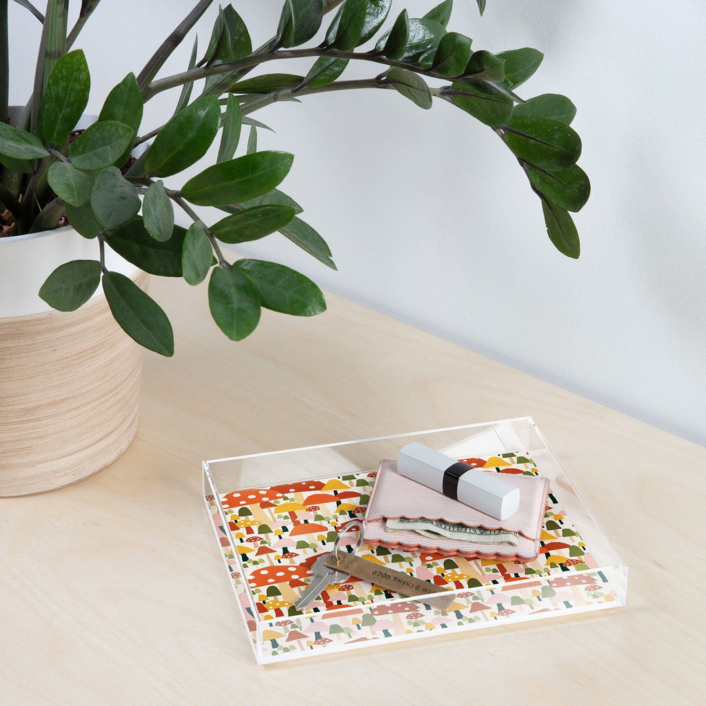 Valeria Frustaci autumnal mushrooms Acrylic Tray