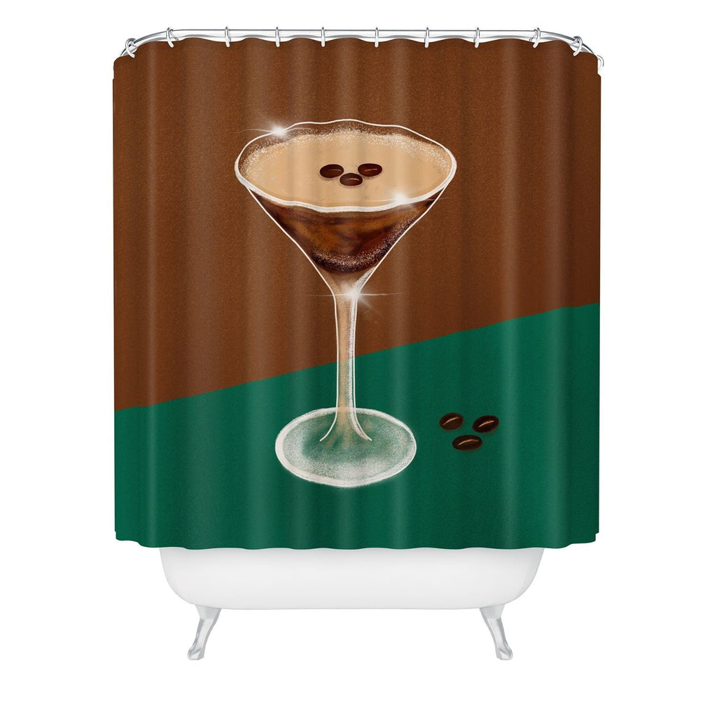 Design by Spark Expresso Martini Coffee Beans Shower Curtain