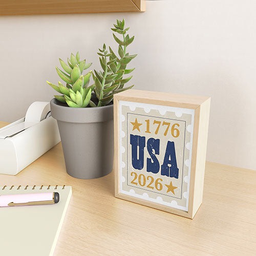 DENY Designs USA Stamp Framed Mini Art Print