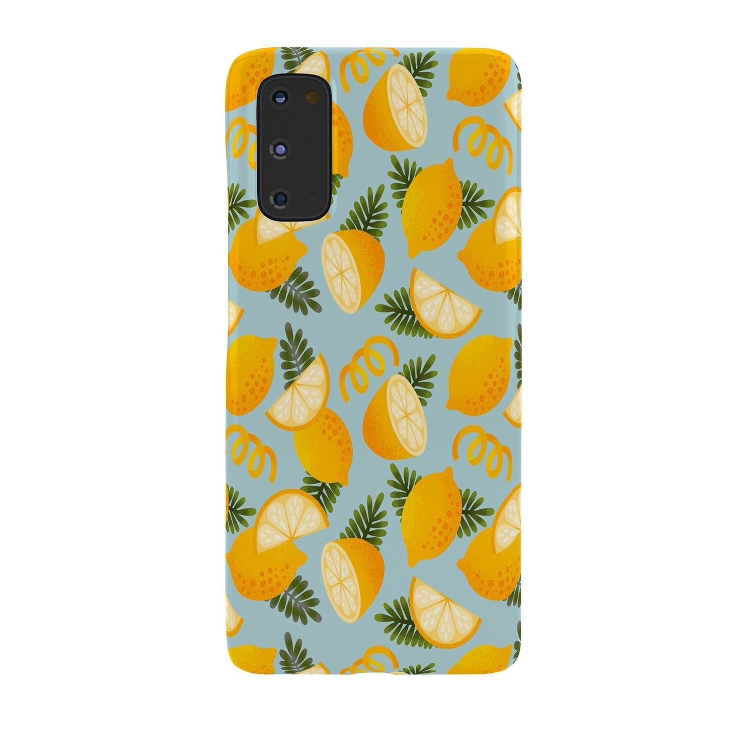 Jessica Molina Lemon Pattern on Sky Blue Phone Case
