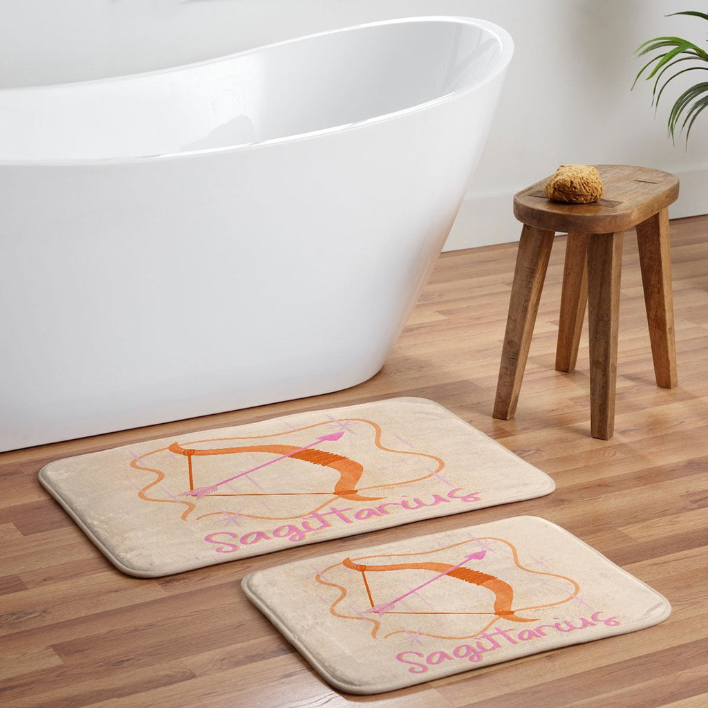 Little Om Zodiac Sign Sagittarius Memory Foam Bath Mat