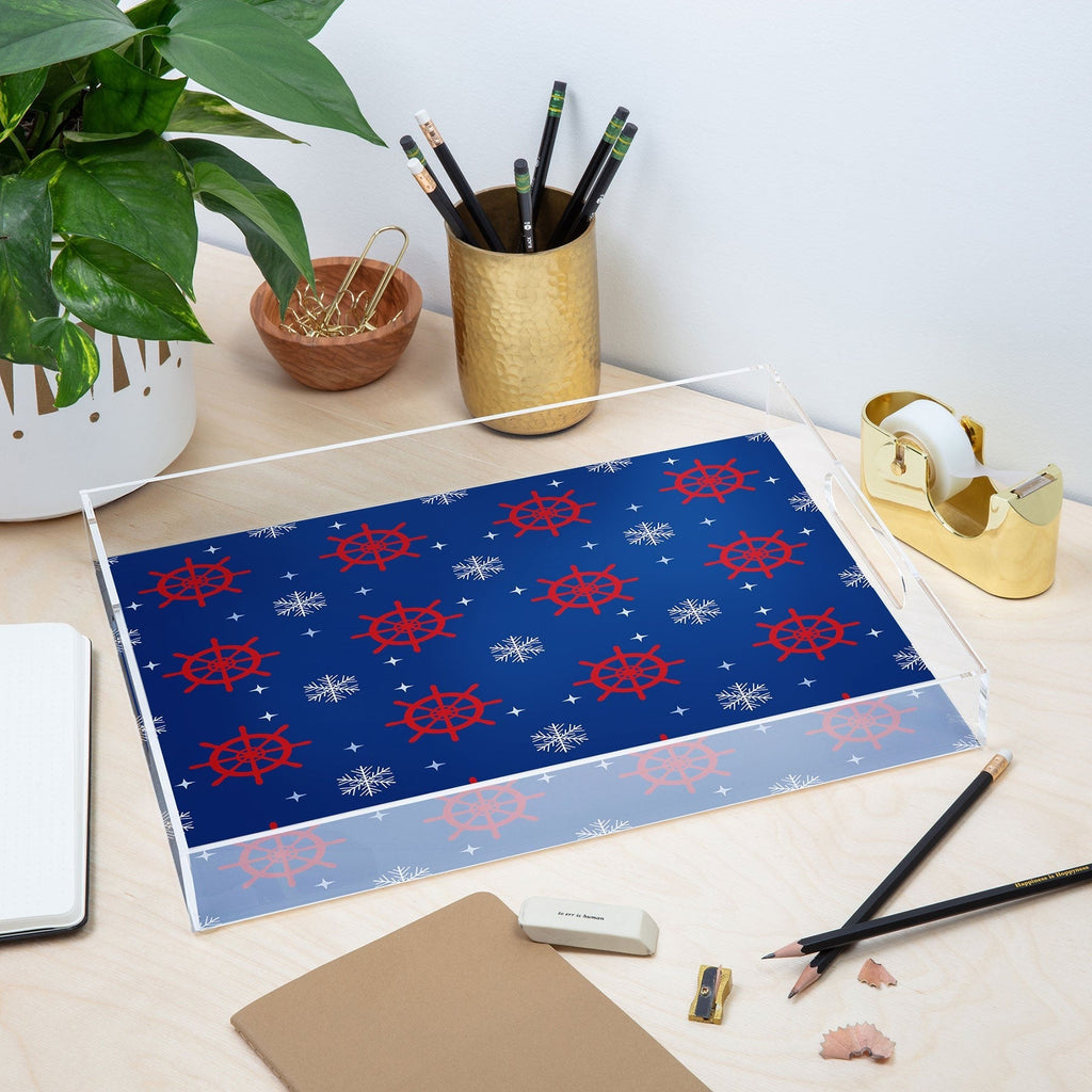Design by Spark Holiday Helms and Snowflakes Acrylic Tray