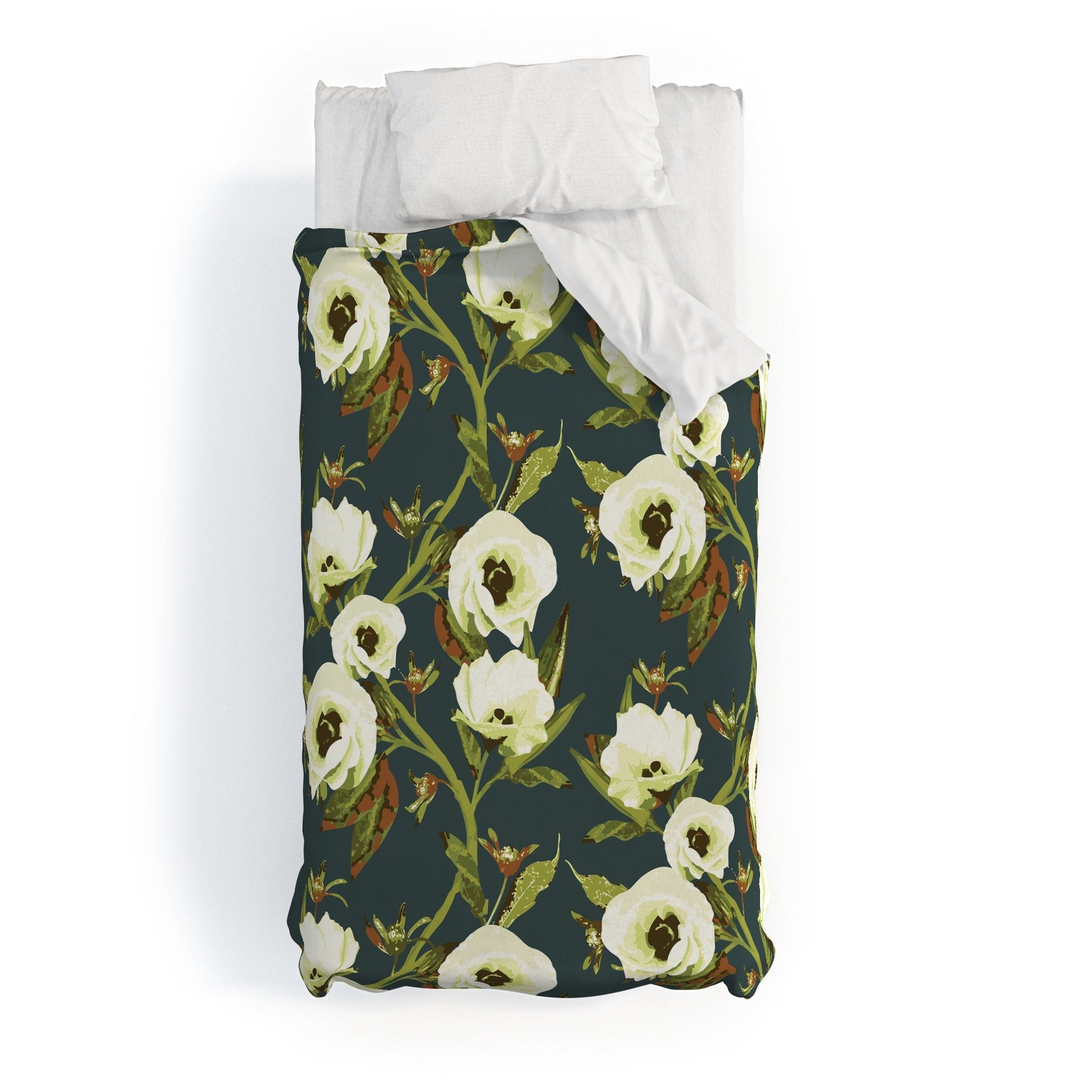 ThirtyOne Illustrations Circa in Olive Duvet Cover