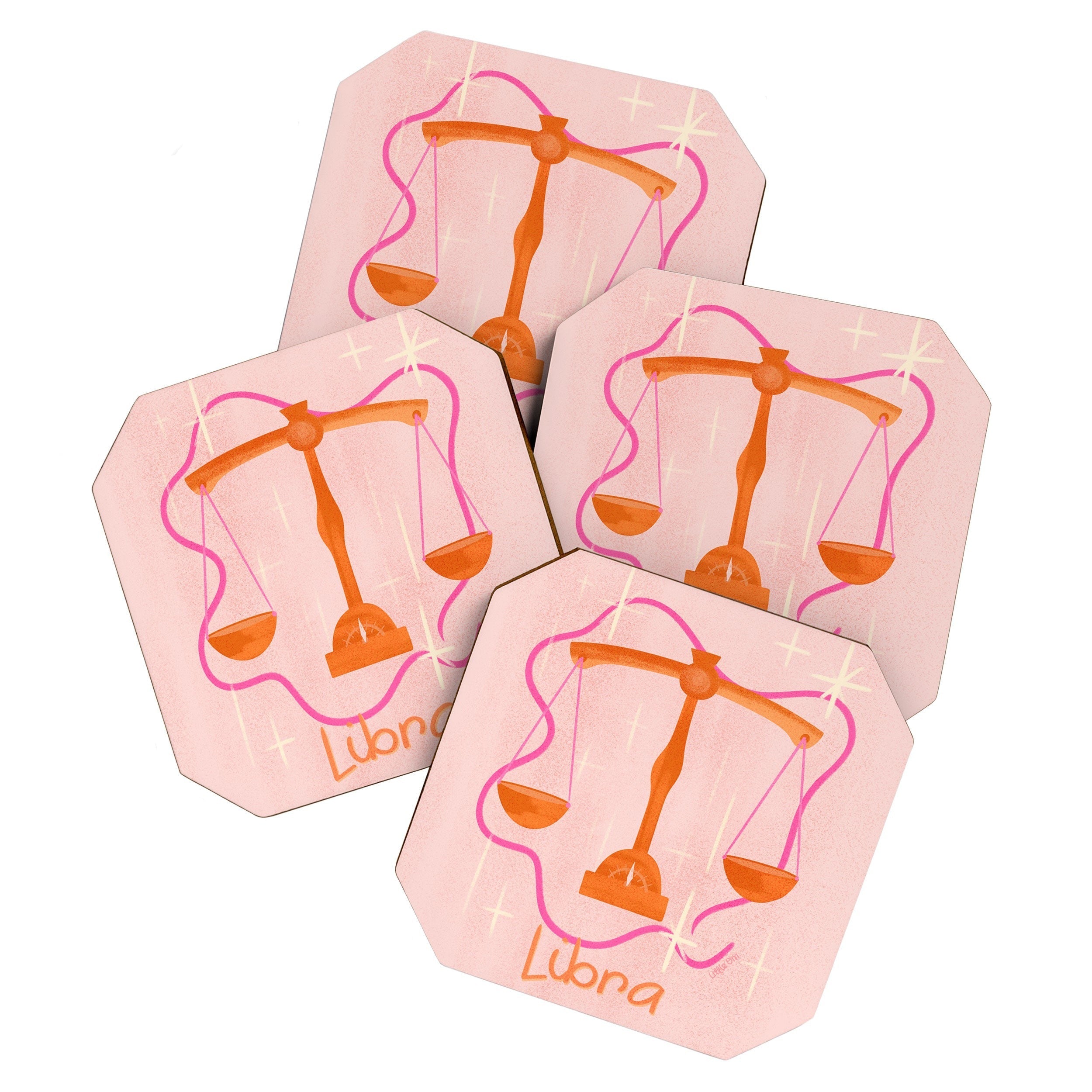 Little Om Zodiac Signs Libra Coaster Set